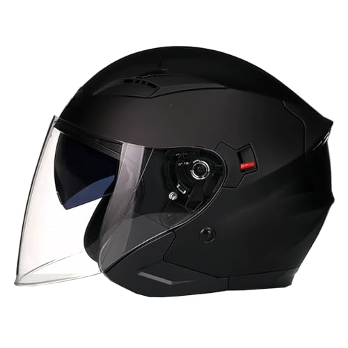JATIBOSH Respirant Anti-Rayures Classic Casque Moto avec Visière, Facile À Utiliser RéTro Demi Casque avec Mentonnière Réglable, pour Adapté Aux Motos ÉLectriques Scooters ECE Certifiés