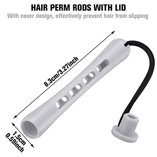 60 Pieces Perm Rods For Long Hair Plastic Perm Curl Rods Cold Wave Rods Hair Curling Roller Hair Styling Hairdressing Tools (0.59 Inch, Gray) #TOP1
