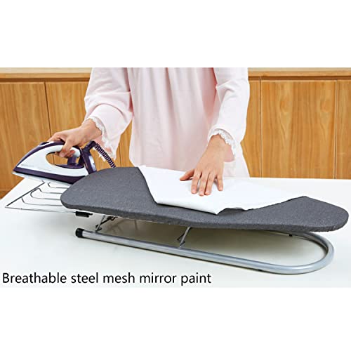 Asse da stiro per camicia, resistente asse da stiro da tavolo con cuscinetto in ferro, copertura metallica argento resistente al calore per risultati senza pieghe, design compatto per piccoli spazi