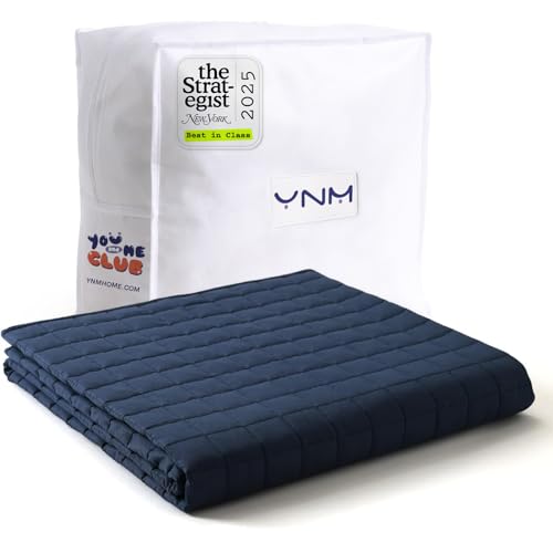 image for YnM 25lbs Weighted Blanket for Adults, Cotton Heavy Bed Throw Blanket 