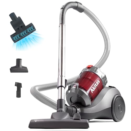 Akitas 800W Powerful Bagless Cylinder Vacuum Cleaner Hoover With German Wessel Werk Nozzle Head hard floor carpet Turbo Pet Hair Tool
