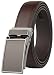 Belt for Men, Genuine Leather Ratchet Dress Comfort Belt with Slide Click Buckle, Trim to Fit (28"-44" Waist Adjustable, Brown - VZ0132)