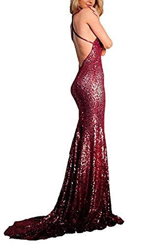 Women's Mermaid Prom Dress Straps Evening Party Gown Backless Al012