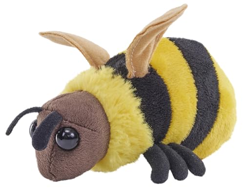 Wild Republic Pocketkins Eco Biene, Plüschtier, 12 cm, Plüschspielzeug, Hergestellt aus recycelten Materialien, Umweltfreundlich