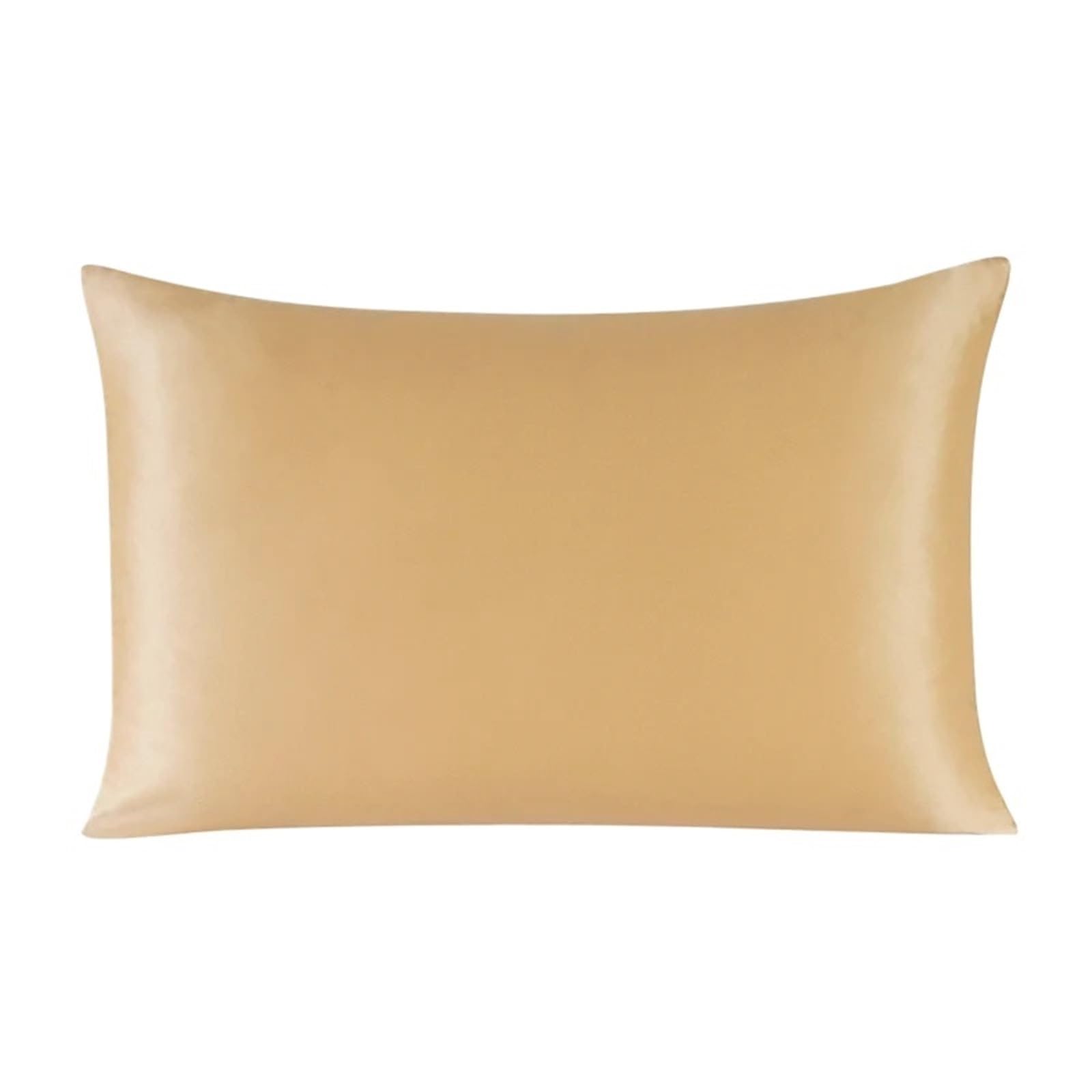 1PC Zipper Pillowcase with Matched Hair Scrunchie Both Sides Mulberry Silk for Bedding(Champagne,40x60 cm)