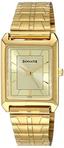 Sonata Quartz Analog Champagne Dial Metal Strap Watch for Men-NS7007YM13 (B00ECWEX46) Amazon Price History, Amazon Price Tracker