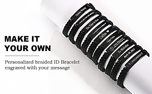 Mealguet MG-BR-643-KZ Personalized Id Couple Bracelets Custom Engraving Handmade Braided Rope Wrist Bangle thumb #6