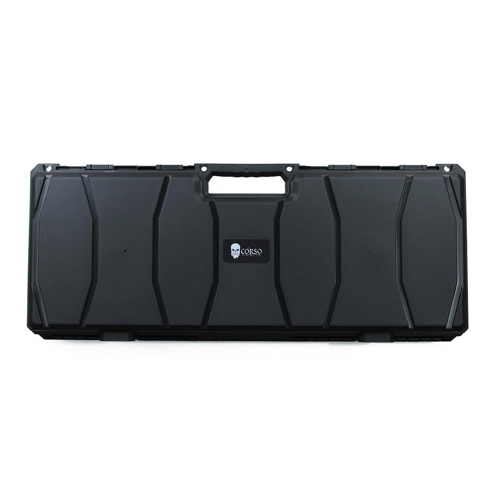 Genérico Maleta Rígida para Fusil, 87,5 x 35,5 x 10,8 cm, Interior Espuma Huevera, Color Negro. para Airsoft y Aire comprimido
