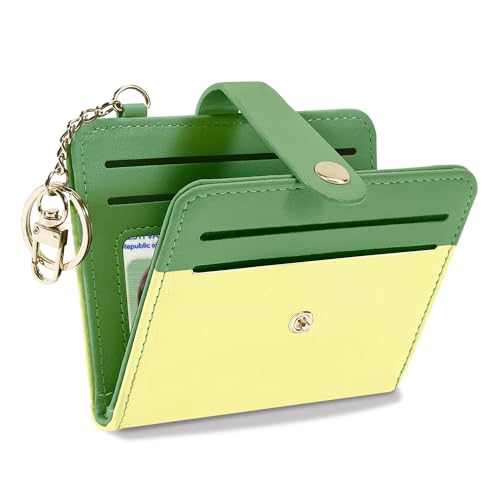 Image of Airkit Small Wallet Women RFID, PU Leather Card Holder with Keychain | Slim Compact Zipper Coin Purse for Ladies, Travel Holiday Gifts for Mom, Cute Mini Bifold Wallets