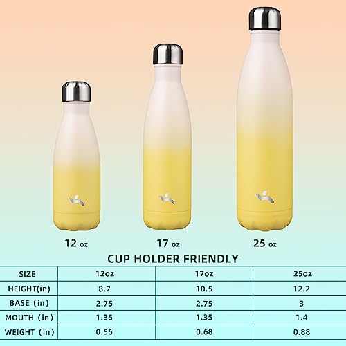 Image of Konokyo Insulated Water Bottles,25 oz Double Wall Stainless Steel Vacumm Metal Flask for Sports Travel,Lemon