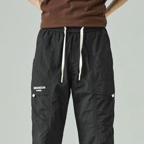 Men's Spring Summer Thin Nylon Loose Straight Versatile Workwear Casual Pants2