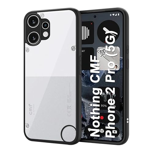Image of CEDO Backcover for Nothing CMF Phone 2 Pro (5G) | Camera Protection Bump Shockproof Edge | Ultra Hybrid Transparent Acrylic Clear TPU+PC Hard Backcase Cover (Black)