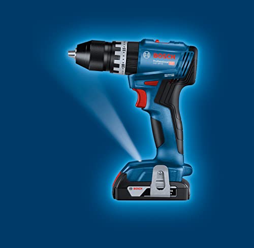 Miniatura 4 de Bosch Professional 18V System taladro con percusión a batería GSB 18V-45 (velocidad de giro 1900 rpm, incl. 2 baterías de 2.0Ah, accesorios, GAL 18V-20, L-Case) – Set exclusivo de Amazon