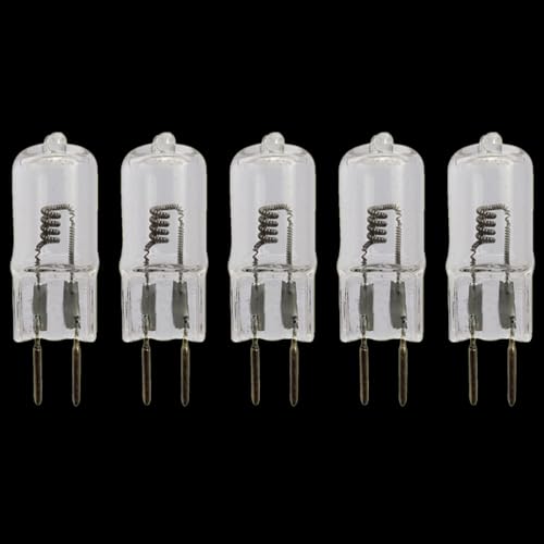 UGEFKMQ 5PCS Bombilla Halógena GY6.35 12V 75W Lámparas Halógenas G6.35 12 Voltios 20W GY6.35 Bi-Pin Base bombilla de cápsula transparente Blanco Cálido 20 W