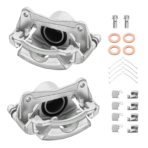 Image of BDFHYK 19-B1591 19-B1590 Front Disc Brake Caliper Assembly Compatible with Geo Prizm 1993-1997 1.6L L4, Compatible with Toyota Corolla 1993-1997 1.6L 1.8L L4, GAS 2pcs