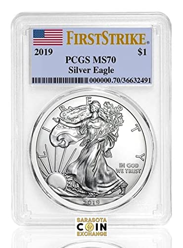 2019 Mint State American Silver Eagle Graded MS70 by PCGS First...