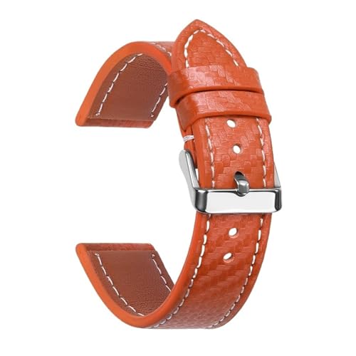 Bracelet de montre en cuir carbone HMFang disponible en 18mm à 24mm