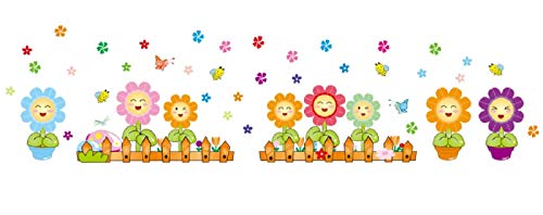 YELLOO Wall Sticker Mural décoration Chambre Enfants bébé Fleurs joyeuses ay7101 Cover