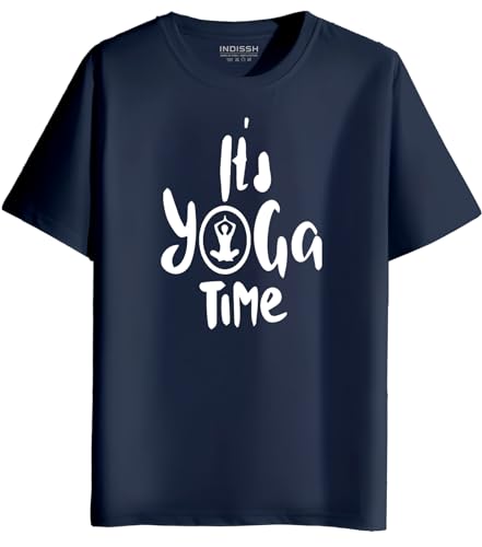 INDISSH Women's Regular Fit Half-Sleeves YOGA7 Themed Garphic Pri...