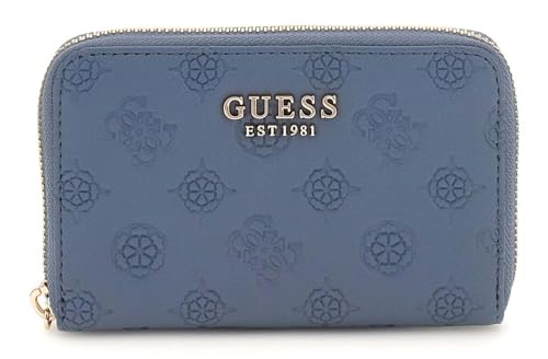 Portefeuille GUESS Phoebe SLG Medium Zip Around en toile logotée Slate