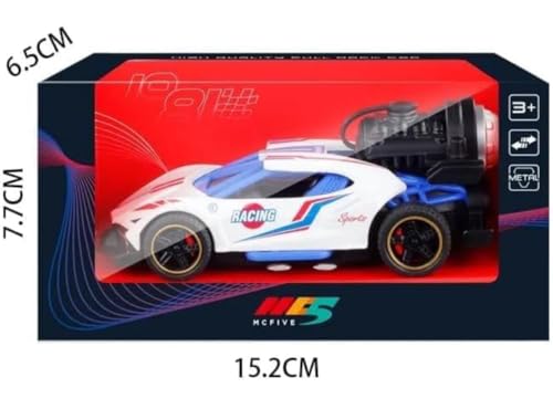 Image of Alloy Metal Die-Cast Street Racing Car 1:36 - Pull Back Toy Car with Mist Smoke Spray, Lights & Music | High-Speed Model Car for Kids Ages 3+ (Multicolor)