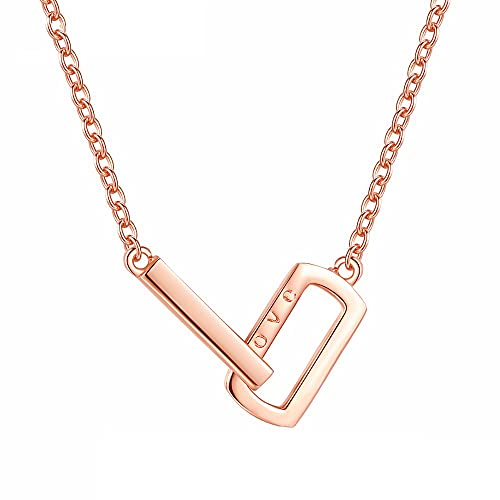 Collier femme argent 925 pendentif double boucle rose punk