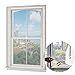 [2020 Upgrade]Adjustable Magnetic Window Screen, Max 59 × 39 Inch DIY Window Mesh with White Frame, Fit for Any Smaller Size - Easy to Install and Disassemble
