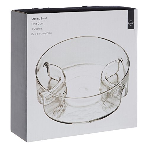 Plato para servir de cristal con compartimentos para frutos secos y snacks 4
