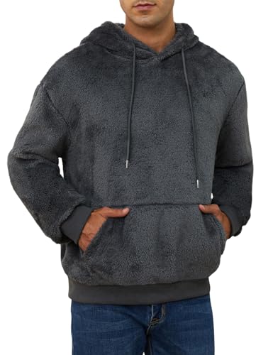 "Cozy Sherpa Hoodie for Men - Warm Fleece Pullover Sweatshirt"