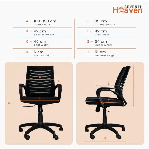 Seventh Heaven Boltt Mid Back Office Chair Black Black Mesh - Image 3