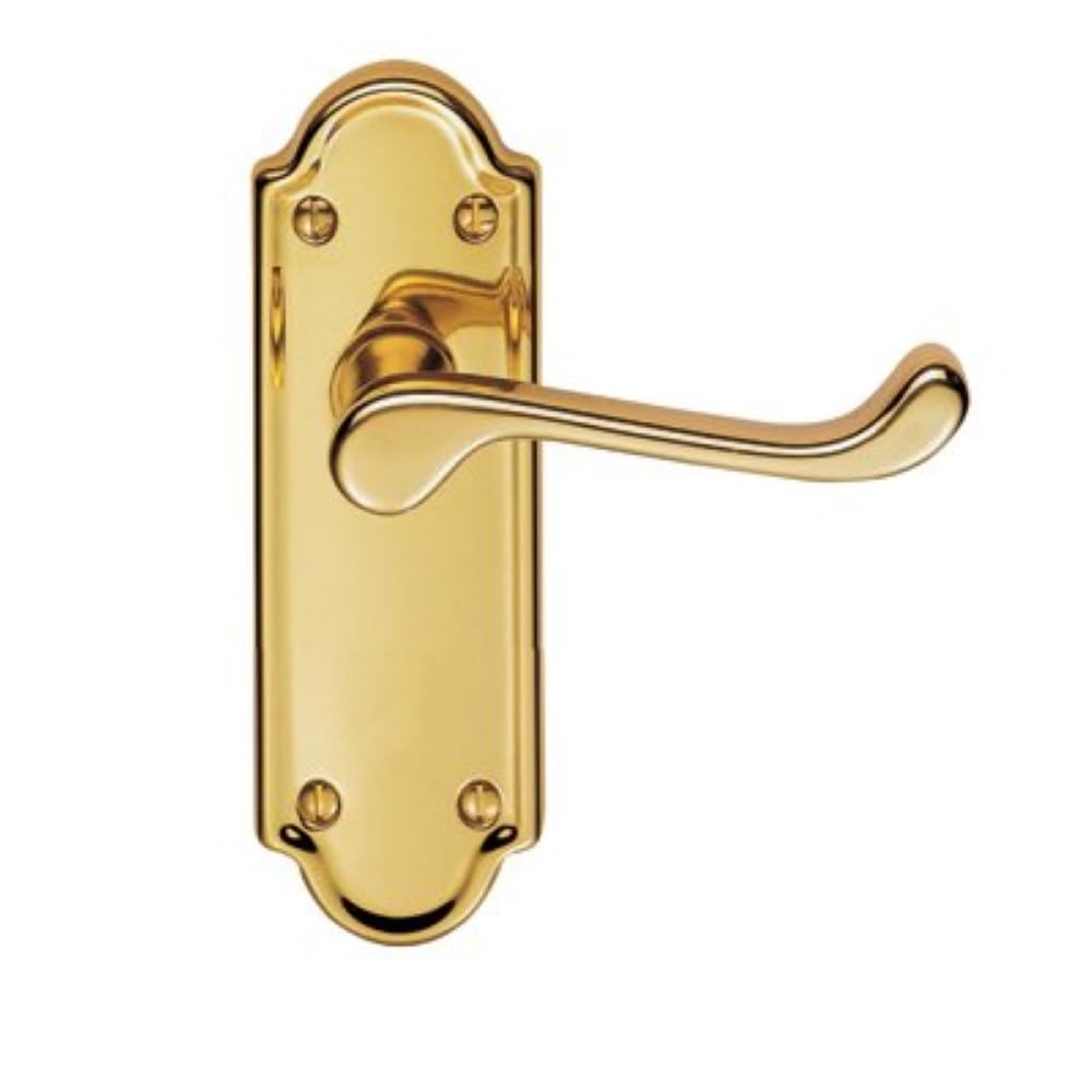 City Deco Centre Brass Lever Latch Door Handle (Pair) - Finish -Polished (Pb)