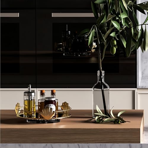 Perfume Organiser Rotating, SLHEQING Mirror Decorative Tray Gold, Round Bathroom Tray, Makeup Organiser for Vanity, Toiletries, Dresser, Bedroom - Cosy Home Interiors Perfume Organiser Rotating, SLHEQING Mirror Decorative Tray Gold, Round Bathroom Tray, Makeup Organiser for Vanity, Toiletries, Dresser, Bedroom - Image 8