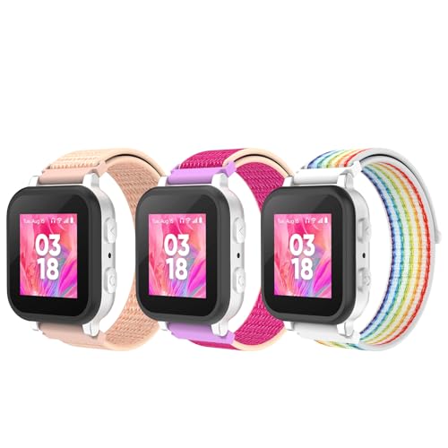 Paquete de 3 correas de nylon para reloj infantil 20 mm miniatura 1