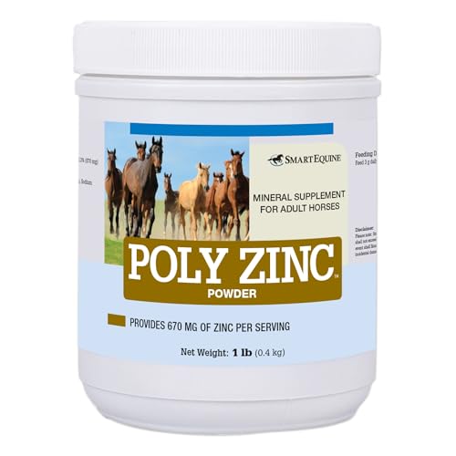 Uckele by SmartEquine Poly Zinc Powder | Zinc Supplement for Horses | Hoof Care Vitamins and Minerals | Supports Bone and Hoof Wellness | Equine Skin Coat Supplement | 1 lb