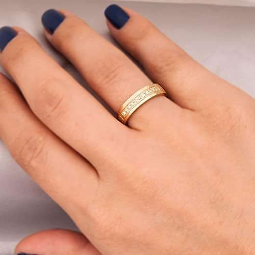 Conjunto de anillos de boda Chapado en oro de 14 quilates Conjunto de alianzas de boda a juego Conjunto de anillos de bodas de plata personalizados para hombre y mujer