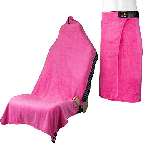 Image of Orange Mud Transition & Seat Wrap V2.0 - Hot Pink Car Seat Cover, Changing Kilt & Quick-Dry Towel - Secure Wrap for Runners, Cyclists, Triathletes, Gym & Outdoor Use