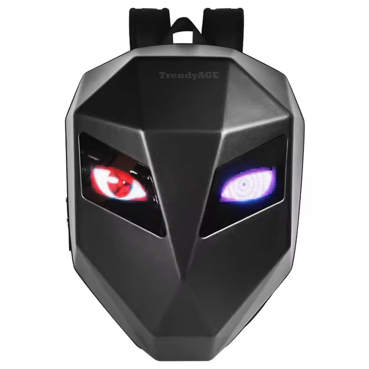 Image of Waterproof Led App Backpack with Led Digital Display LED Backpack Eyes With Screen for Motorcycle, 25L | Carry Laptop