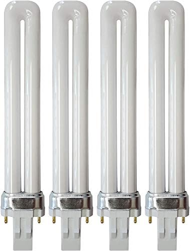 (Pack of 4) 13 Watt Single Tube 2 Pin GX23 Base 4100K Cool White 41K CFL Light Bulb - Replacement for Sylvania 21134 CF13DS/841 Philips 146852 PL-S 13W/841 GE 97571 F13BX/841