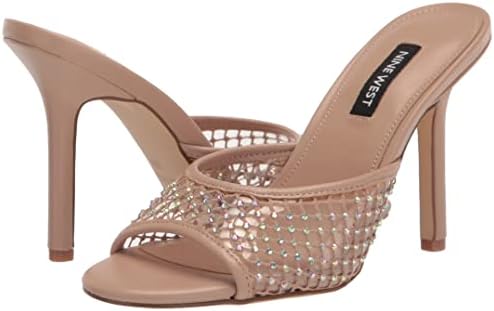 Nine West Women's IRIEP3 Heeled Sandal, Clear/Nude 110, 8 | Image 6