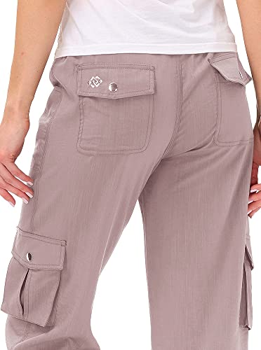 Image of MoFiz Womens Capris with Pockets Loose Fit Casual Capri Pants Dressy Lightweight Ladies Baggy Cargo Pants for Hiking