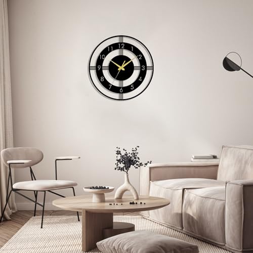 Image of Auromin Luxury Decorative Metal Wall Clock for Bedroom | Designer Big Size Wall Watches for Living Room, Dinning Room, Kitchen, Office | Aesthetic Unique WallClocks for Decoration