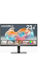 KOORUI カラーディスプレイモニター/24インチ/HDMI接続可能 51QeCmW-uhL.jpg