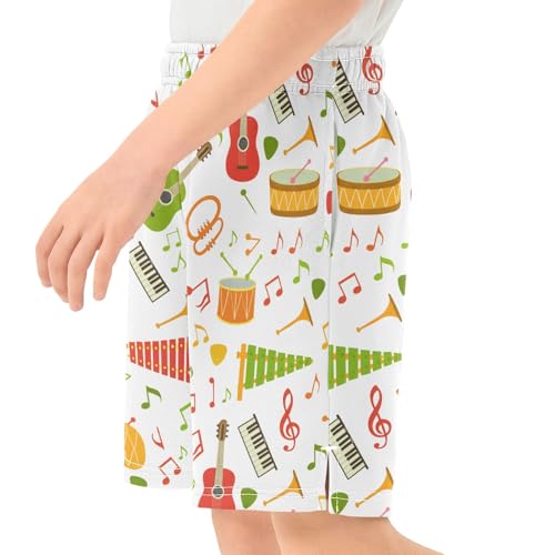 CHIFIGNO Music Notes Thick Pull-On Kids Shorts, Above-The-Knee Children Boys Outdoor Shorts XS4