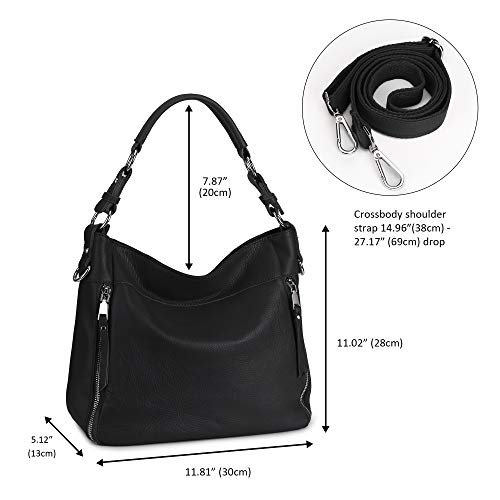 Image of YALUXE Women's Real Leather Shoulder Bags Hobo Handbag Purse Crossbody Bag