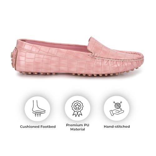 Image of YOHO Bliss Comfortable Slip On Semi Casual Loafer for Women | Stylish Fashion Moccasins Range | Cushioned Footbed Finish | Flexible | Style & All-Purpose | Formal Office Wear Shoe