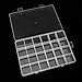 Samsace 2 Pack 24 Grids Clear Plastic Organizer Box Fixed Compartment Storage Container for Craft, Beads, Jewelry, Small Parts, Small Items