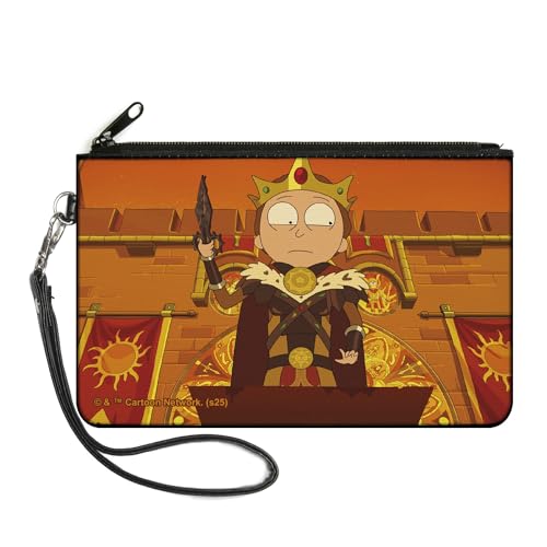 Buckle-Down Rick and Morty Wallet, Zip Clutch, Rick and Morty King Mortaniel Sword Scene, Canvas