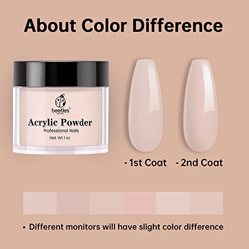 Beetles 4 Colors 1Oz Acrylic Powder-White Pink Nude Clear Acrylic Polymer Nail Powder 3D Nail Art #TOP4