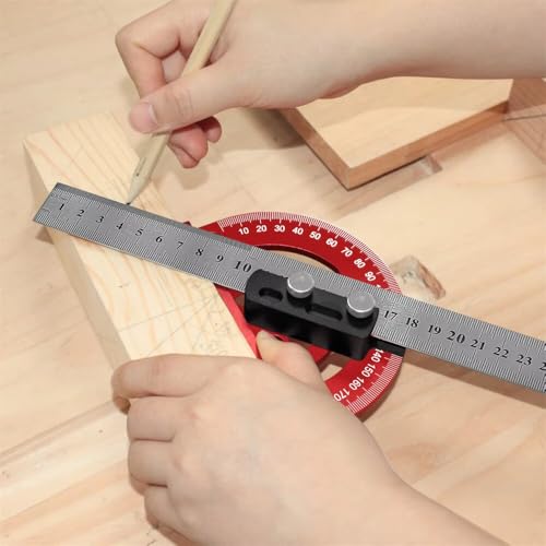 Medidor de ángulos semi circular con regla desmontable miniatura 5