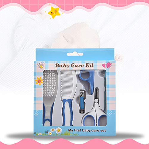 KINTRADE 6 Pcs Baby Nail Hair Daily Care Kit Newborn Kids Grooming Brush and Manicure Set, Blue - Image 2